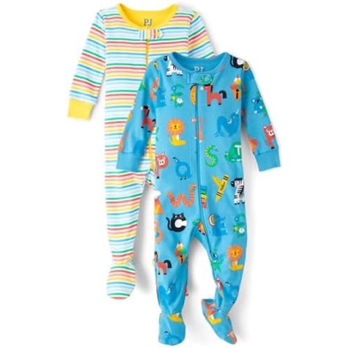 The Children's Place Baby Girls' And Toddler Long Sleeve 100% Cotton Zip-front One Piece Footed Pajama