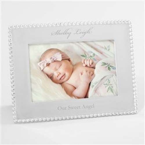 Mariposa String of Pearls Engraved Baby Frame - 4x6