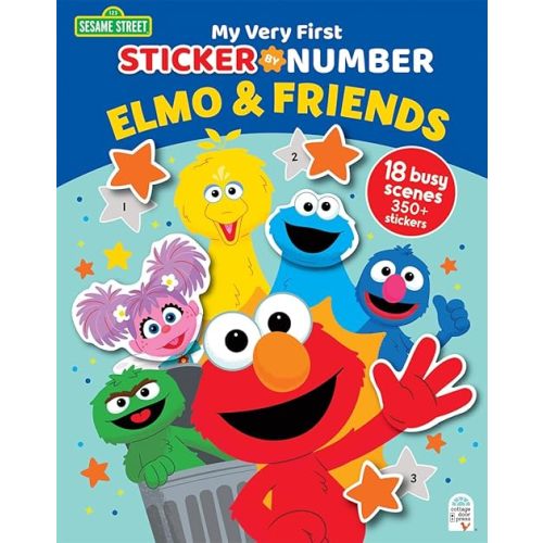 Sesame Street Elmo & Friends - My Very First Sticker by Number Activity Book for Kids, Includes Pull-Out Pages and 300 Stickers, Toddlers and Kids Paperback – Sticker Book, December 17, 2024