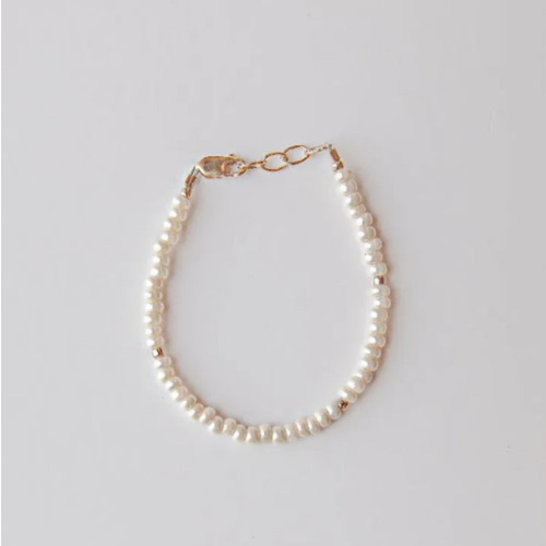 Mommy & Me Cream & Gold Bracelet - 14K Gold Filled | Reverie Threads