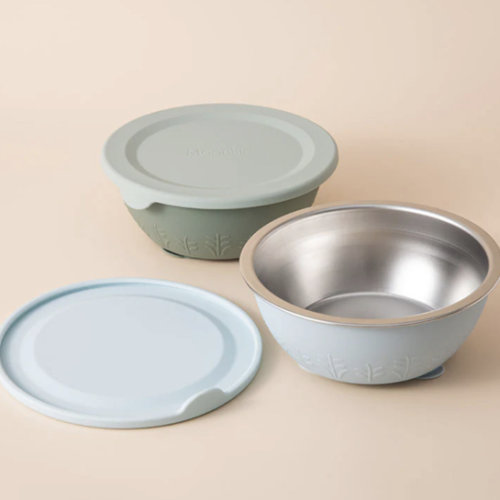 Stainless Steel Silicone Suction Bowl - 13 oz