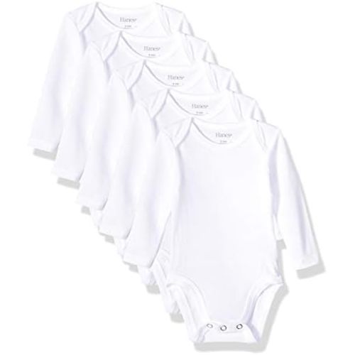 Hanes Baby and Toddler Ultimate Flexy Long Sleeve Bodysuit (5 Pack)