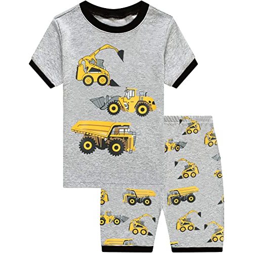 Little Boys Pajamas Toddler Short Sets Boys Summer Pjs Kids Jammies Cotton Excavator Sleepwear Clothes Shirts Set Size 2-7T