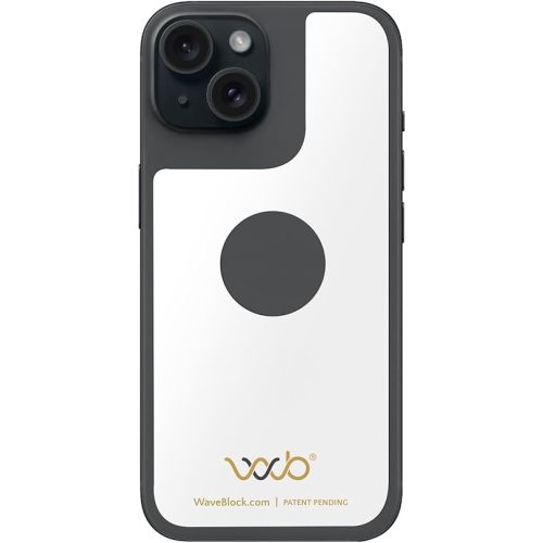 WAVEBLOCK EMF Blocker for Cell Phone - Made for iPhone 16/16 PRO - The Only Patented Real Scientifically Backed Lab-Tested 5G-Shield EMF Reduction Sticker, USA Made, Protect Yourself White