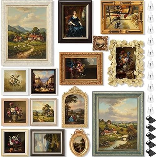Kathfly 15 Pack Vintage Picture Frames for Wall, Essential Style