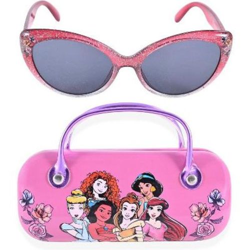 Disney Princess Girls' Sunglasses & Matching Carrying Case Set with UV Protection, Princess Pink