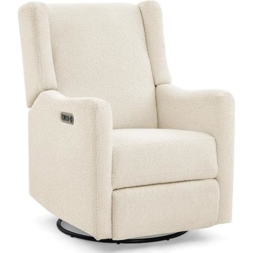 Delta Children Mercer Electronic Power Recliner and Swivel Glider with USB-A and Type-C Ports - Greenguard Gold Certified - Stain-Resistant Performance Fabric is Oeko-TEX Standard 100 Certified, Shell
