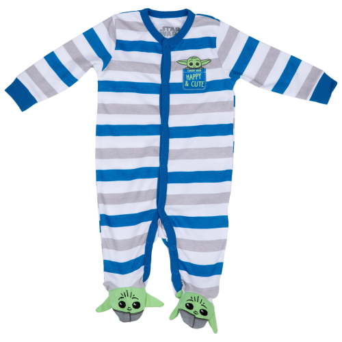 Star Wars The Mandalorian Grogu Happy and Cute Novelty Sleep and Play Footed Pajamas-3-6 Months