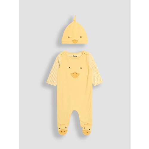 JoJo Maman Bébé Yellow Footed Dungarees Set 3 Piece