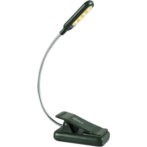VAVOFO Rechargeable Book Light for Reading in Bed Kids, 7 LED Reading Light with 9-Level Warm Cool White Daylight, Eye Care Lamp with Power Indicator for Bookworms (Garden Green)