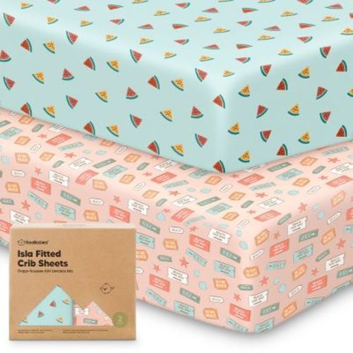 KeaBabies 2pk Isla Fitted Crib Sheets for Boys, Girls, Baby Crib Sheet, Fits Standard Nursery Crib Mattresses