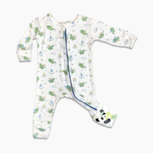 BellaBu Bear Printed Bamboo Convertible Footie - Dragon, 0-3 Months