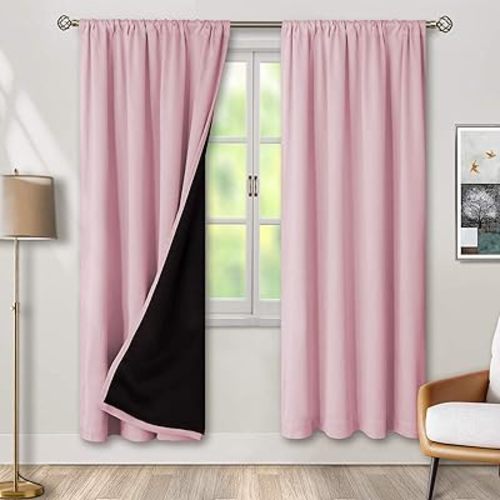BGment Pink Blackout Curtains for Girls Room 84 Inch Length 2 Panels