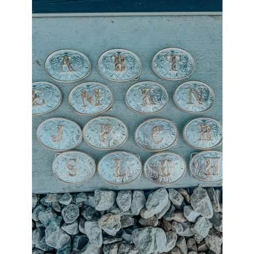 Youth Initial Engraved Belt Buckle