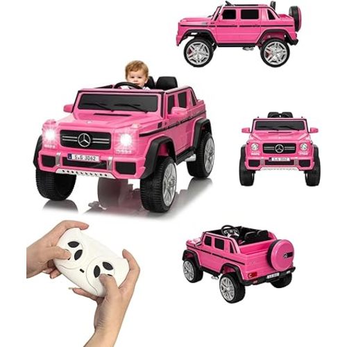 Electric Car for Kids, Licensed Mercedes-Benz Maybach G650 Kids Ride on Car with Remote Control, Double Open Doors, Music, Bluetooth,Storage,Ride on Toys,Gift for Boys Girls (Pink, 24V)