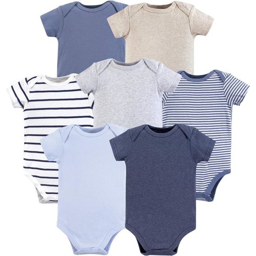 Hudson Baby Unisex Cotton Bodysuits, Boy Basic, 6-9 Months