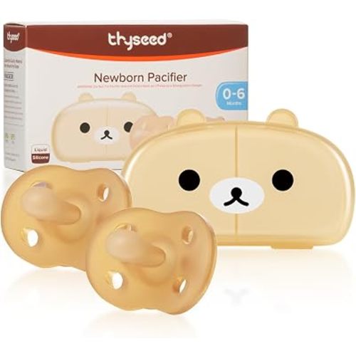 Thyseed Baby Pacifier, Ultra-Light One-Piece, BPA-Free, Classic 0-6 Months