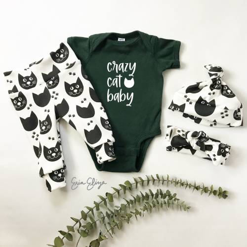 Cat baby clothes, Cat baby outfit, Cat baby pants, Cat lovers baby gift idea, Cat baby gift, Cat bodysuit, Cat clothing for baby, Cat person
