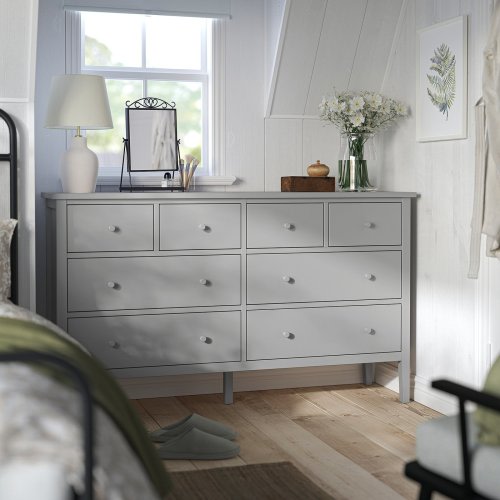 GULLABERG 8-drawer dresser - gray/anchor/unlock function 66 1/8x18 7/8x39 3/8 "