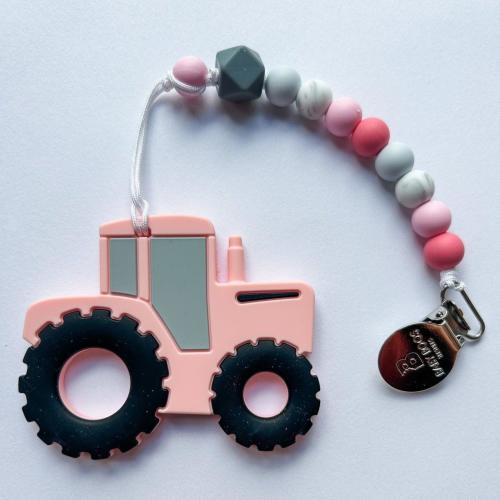 Pink Tractor Teether