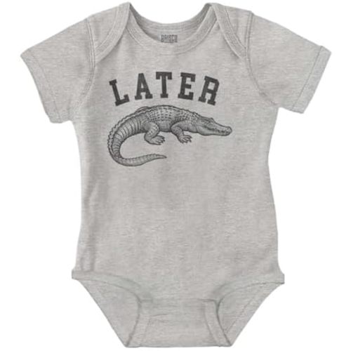 Brisco Brands Funny Later Alligator Animal Pun Baby Romper Boys or Girls