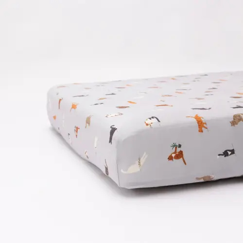 Cats Gray Crib Sheet