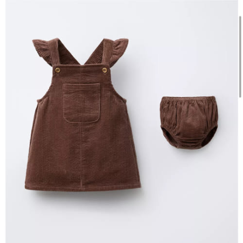 CORDUROY PINAFORE DRESS AND BLOOMERS - Dark pink | ZARA United States