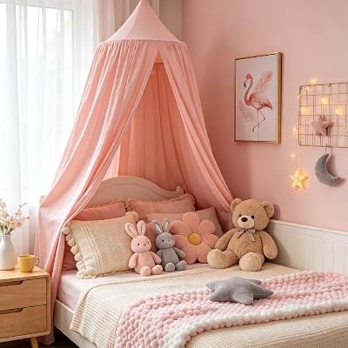 Princess Bed Canopy for Girls, Heavyweight Canopy Bed Curtains