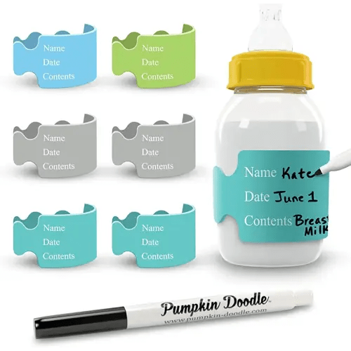 Pumpkin Doodle The Original Write and Reuse Baby Bottle Labels for Daycare