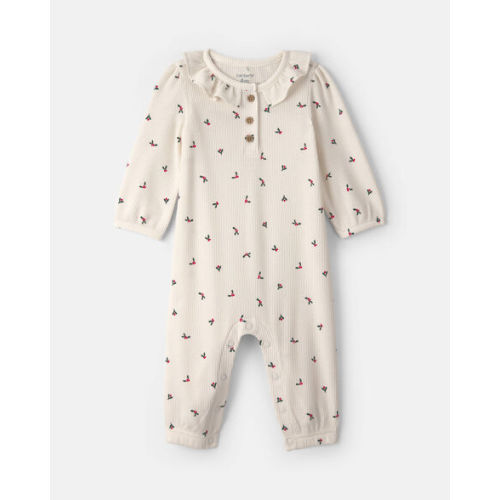 Baby Girl Holly Thermal Long-Sleeve Jumpsuit - Cream | Carter's