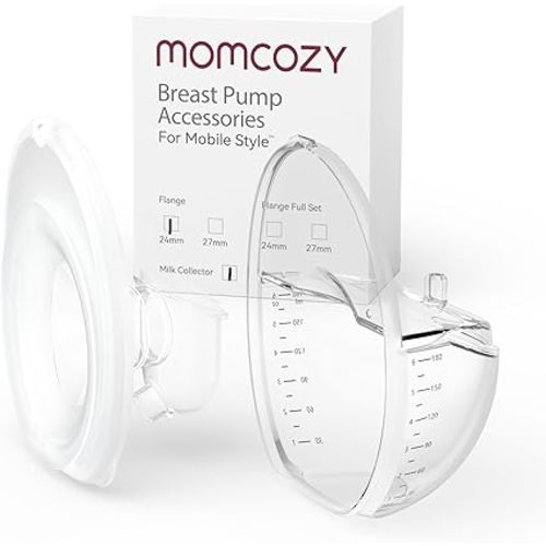 Momcozy Breast Pump Hands Free Mobile Style | M6, Wearable Breastfeeding Pump Ideal Rhythm for More Milk, DoubleFit Flange More Fit & Discreet with 3 Modes & 9 Levels, 24mm - 2 Pack Cozy Red