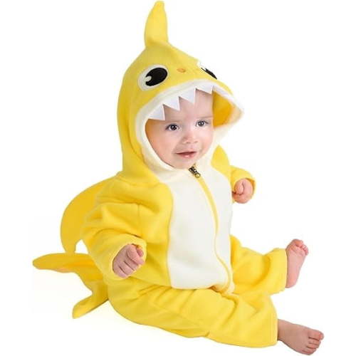 Cuddle Club One-Piece Baby Swimsuit UPF 50+ Infant Sunscreen Baby Beach Gear, Rashguard Shark 0-3 Mos