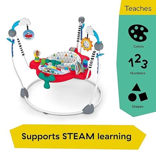 Baby Einstein Ocean Explorers Airplane Adventure 2-in-1 Interactive Activity Jumper with Lights Ages 6 months +, Max weight 25 lbs., Unisex