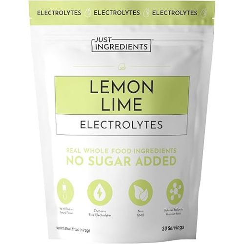 Lemon Lime Electrolytes – 30‑Serving Hydration Drink Mix with Coconut Water, Sea Salt, and Trace Minerals – Supports Energy, Recovery, and Electrolyte Balance*
