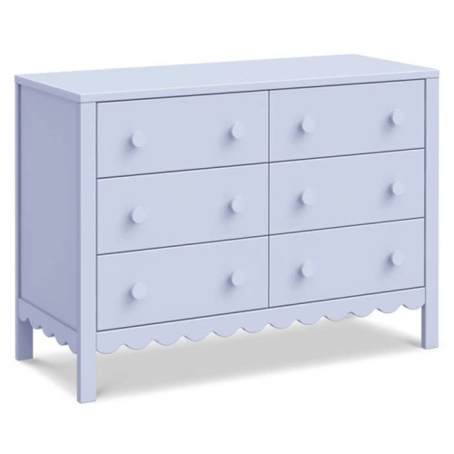 Sammy Scallop 6 Drawer Dresser - Powder Blue