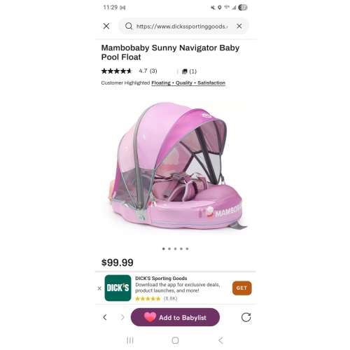 Mambobaby Sunny Navigator Baby Pool Float | Dick's Sporting Goods