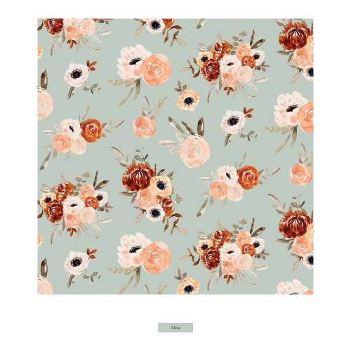 Print Footie with 2 Way Zipper in Aloe Fall Floral