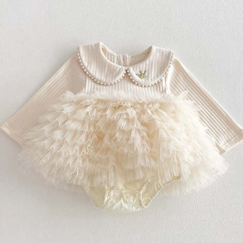 Ivory Petal Tulle Romper