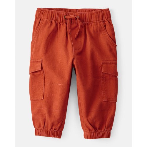 Baby Boy  Cotton Twill Pull-On Cargo Joggers - Orange - Carter's | Carter's