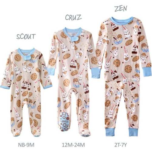 CRUZ Snug Fit Footed Sleeper, Milk N Cookie Crew - butterblu | Maisonette