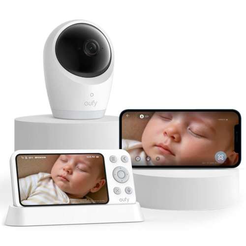eufy E21 Baby Monitor with 4K Camera and Charging Base in White