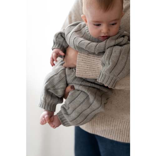 Children’s Wide Ribbed Knit Pant ‘Rain Gray’ – Oat Co