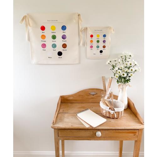 Organic Cotton Colour Chart Banner: Montessori Educational Wall Hanging