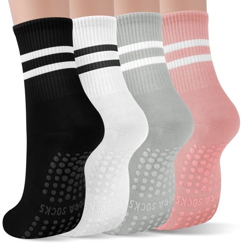 YSense Pilates Grip Socks for Women Non Slip, Yoga Barre Grippy Socks for Pilates, Dance, Ballet, Barre, Hospital