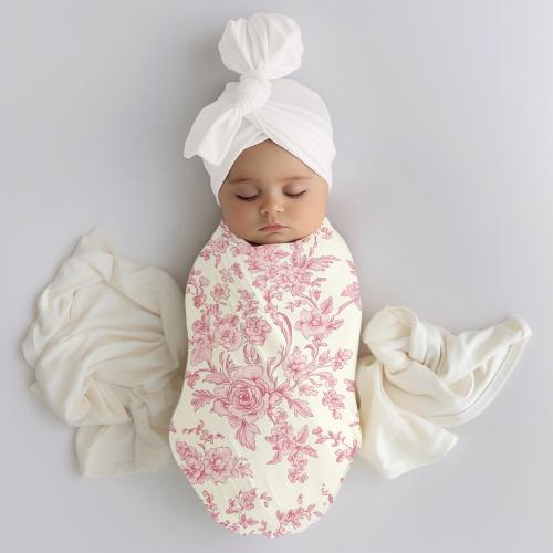Baby Blanket Chinoiserie, Baby girl swaddle, Swaddle blanket gift, Baby shower gift, Swaddle set, Pink floral baby, French toile baby,