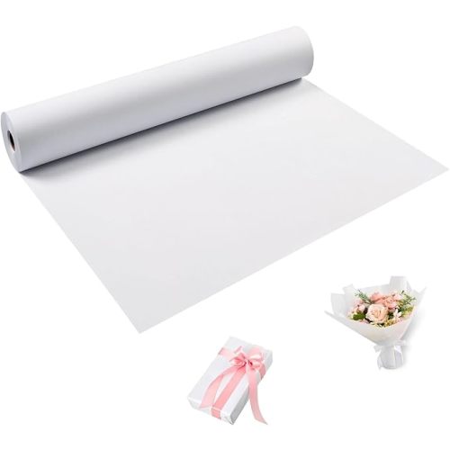 White Wrapping Paper Roll 18"x 1200" Craft Paper Roll for Drawing Painting Art Supplies, White Paper for Easel Poster Bulletin Board, Kraft Paper Roll for Packing Moving, Gift Wrapping