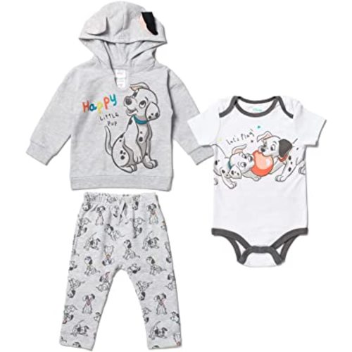 Disney Classics Winnie the Pooh Mickey Mouse Baby Hoodie Bodysuit and Pants 3 Piece Outfit Set (Newborn - 24 Months)