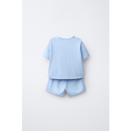FLAMÉ T-SHIRT AND BERMUDA SET - Light blue | ZARA United States