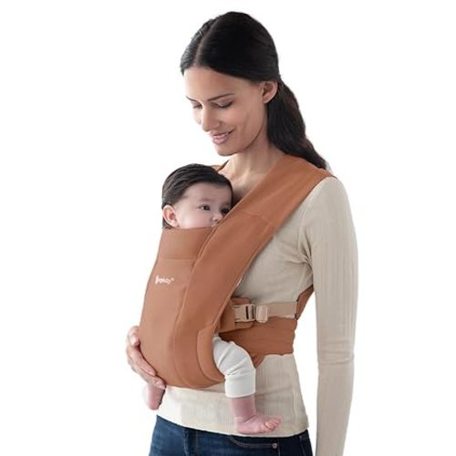 Ergobaby Embrace Baby Carrier Newborn to Toddler - Lightweight Ergonomic Baby Carriers - Cozy Essentials (7-25 Pounds), Ponte Knit, Cream