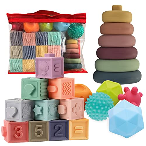 Montessori Toys for Babies 6-12 Months | 3 in 1 Soft Baby Toys Set | Baby Toys 6 to 12 Months | Sensory Toys for Toddlers 1-3 | Toys for Babies 0-6 Months | Learning Toys